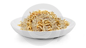 Small fried fish in plate