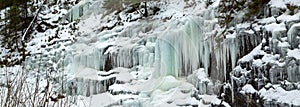 Small frozen waterfalls in the mountains, Slovakia