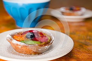 Small fruit tart on a plate