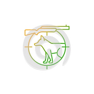 Small game hunting gradient linear vector icon