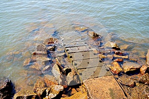 Small Gangway on Rocky Seashore