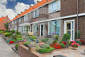 Small garden in front of the Dutch house.