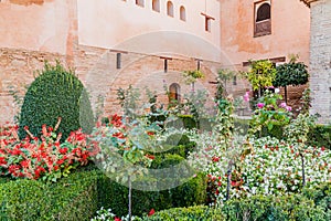 Small garden at Nasrid Palaces (Palacios Nazaries) at Alhambra in Granada, Spa photo
