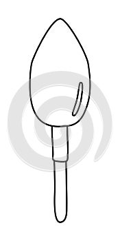 Small garden trowel or shovel tool, doodle style flat vector outline for coloring book