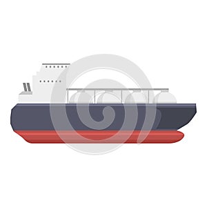 Small gas carrier ship icon cartoon vector. Fuel tank