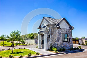 Small Gate House At Subdivision Entrance