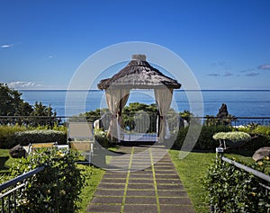 Small gazebo in a park on the island of Madeira