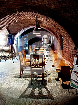 Small Georgian cafe in the old basement