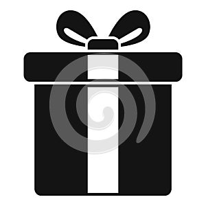 Small gift box icon simple vector. Anniversary party