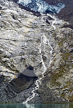Small glacial stream from a melting glacier in Alaska