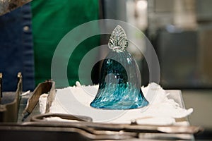 Small glass handmade bell in czech glasswork