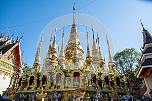 small golden pagoda in Wat Phra That Suthon Mongkhon Khiri, Phrae province, northern of Thailand