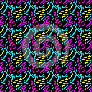 Small graffiti seamless pattern on a black background vector illustration