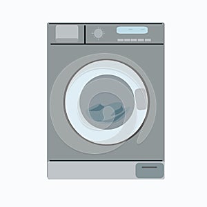 A small gray washing machine.