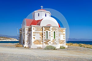 Small Greek church on the coast