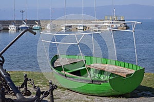 Small green boat