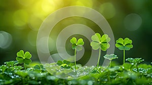 Small green Clover leaves pattern background, Natural and St. Patrick's day background