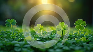 Small green Clover leaves pattern background, Natural and St. Patrick's day background