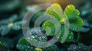 Small green Clover leaves pattern background, Natural and St. Patrick's day background