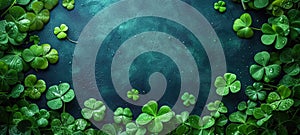 Small green Clover leaves pattern background, Natural and St. Patrick's day background