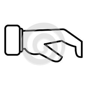 Small hand icon outline vector. Finger hold
