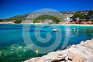 Small harbor with boats in Portals Nous