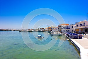 The small harbor on Elafonisos island, Peloponnese.