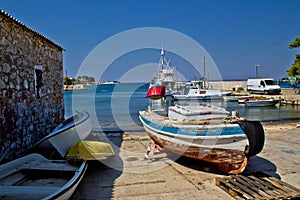 Small harbor in fishermen village