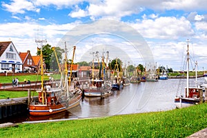 Small harbor of Greetsiel-KrummhÃÂ¶rn, north sea, Germany