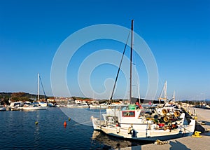 The small harbor in Nikiti, Chalkidiki, Greece