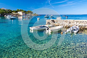 small harbor in Novalja on Pag island in Croatia