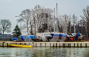 Small harbor of Tolkmicko in northern Poland