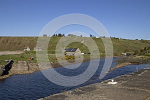 The small harbour at Dunbeath on the coast of Caithness, Scottish Highlands