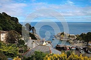 Small harbour town looking out to sea