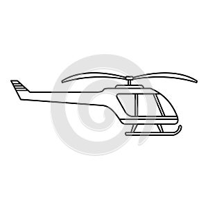 Small helicopter icon, outline style