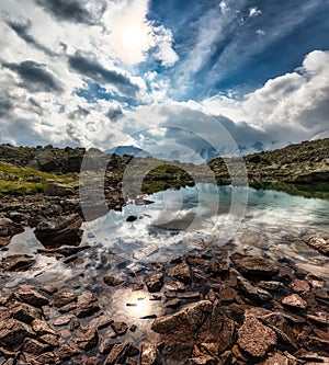 Small high mountain lake