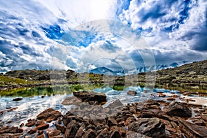 Small high mountain lake