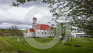 Small historic church in rural Iceland