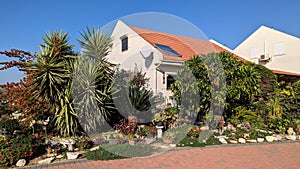 Small home and garden on an Israeli kibbutz