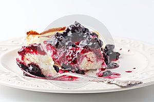 Small homemade deset pie with berries photo