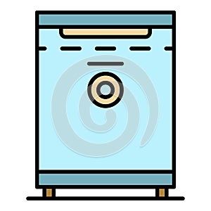 Small hotel freezer icon color outline vector