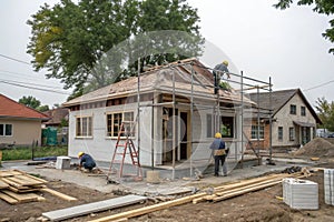 Small house building under construction