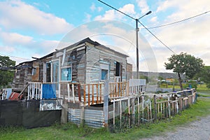 A small house constructed from wood