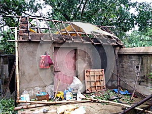 A small house got destroyed due to amphan & x28;cyclone& x29;