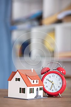Small house model and alarm clock