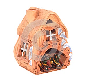 Small house model with ducks