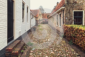 The small houses in Bourtange, a Dutch fortified village in the