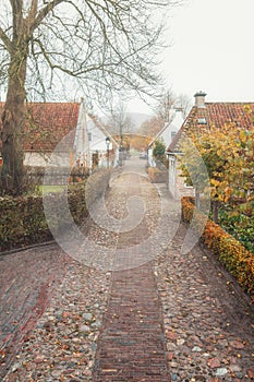 The small houses in Bourtange, a Dutch fortified village in the