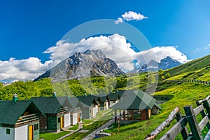 Small houses at the foot of the mountain for a holiday