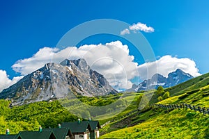 Small houses at the foot of the mountain for a holiday